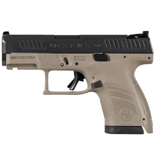 CZ-USA 89561 P-10 S  9mm Luger 12+1 3.50 Black Nitride Inside Railed Slide, Flat Dark Earth Polymer Frame w/Picatinny Rail & Serrated Trigger Guard, FDE Interchangeable Backstrap Grips Ambidextrous