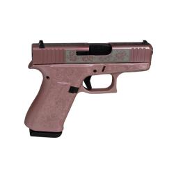 GLOCK 43X 9MM CUSTOM ENGRAVED FRAME AND SLIDE GLOCK & ROSES
