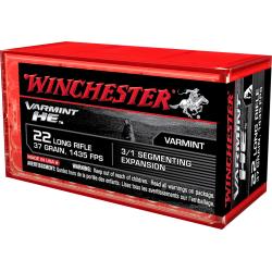 Winchester Ammo S22LRFSP Varmint HE  22 LR 37 gr 3/1 Segmenting Expansion 50 Bx/20 Cs
