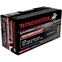 Winchester Ammo S17W20 Varmint HV  17 WSM 20 gr Polymer Tip 50 Bx/10 Cs