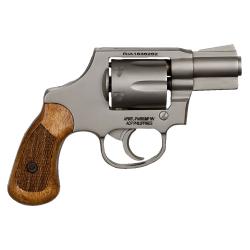 Rock Island 51289 M206  38 Special Caliber with 2 Barrel, 6rd Capacity Cylinder, Overall Matte Nickel Finish Steel, Spurless Frame & Checkered Wood Grip
