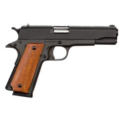 Rock Island 51431 Rock Standard FS 45 ACP Caliber with 5 Barrel, 8+1 Capacity, Overall Black Parkerized Finish Steel, Beavertail Frame, Serrated Slide & Black Rubber Grip
