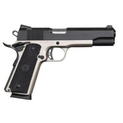 Rock Island 51447 Rock Standard FS 45 ACP Caliber with 5 Barrel, 8+1 Capacity, Nickel Finish Steel Beavertail Frame, Serrated Black Parkerized Steel Slide & Black Rubber Grip