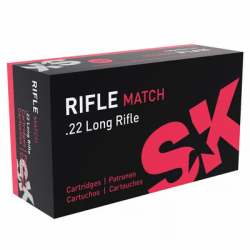 SK Ammunition 22 LR Rifle Match 40 Grain Lead Round Nose 50 Rounds 420108