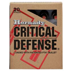 Hornady 80270 Critical Defense  223 Rem 55 gr Flex Tip eXpanding (FTX) 20 Per Box/ 10 Cs