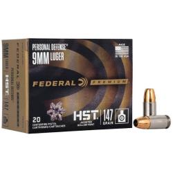 Federal Premium 9mm Luger 147 Grain HST JHP Nickel Plated Brass Cased 50 Rounds