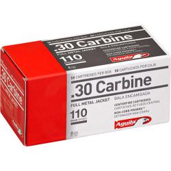 Aguila 1E302110 Target & Range Rifle 30 Carbine 110 gr, Full Metal Jacket (FMJ), 50 Per Box/ 20 Cs