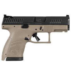 CZ-USA 89561 P-10 S  9mm Luger 12+1 3.50 Black Nitride Inside Railed Slide, Flat Dark Earth Polymer Frame w/Picatinny Rail & Serrated Trigger Guard, FDE Interchangeable Backstrap Grips Ambidextrous