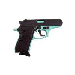 Bersa T380BLM8 Thunder  380 ACP 8+1 3.50 Robin Egg Blue Cerakote Barrel/Frame, Serrated Matte Black Steel Slide, Textured Black Polymer Grip, Decocker Safety