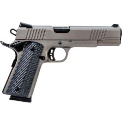 Rock Island 56419 Rock Standard FS *CA Compliant 45 ACP Caliber with 5 Barrel, 8+1 Capacity, Overall Gun Metal Gray Cerakote Finish Steel, Beavertail Frame, Serrated Slide & Black G10 Grip