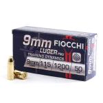 Fiocchi9FMJ115WhiteBox9mmLuger115grFullMetalJacket(FMJ)50PerBox20