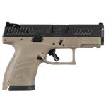 CZ-USA 89561 P-10 S  9mm Luger 12+1 3.50 Black Nitride Inside Railed Slide, Flat Dark Earth Polymer Frame w/Picatinny Rail & Serrated Trigger Guard, FDE Interchangeable Backstrap Grips Ambidextrous