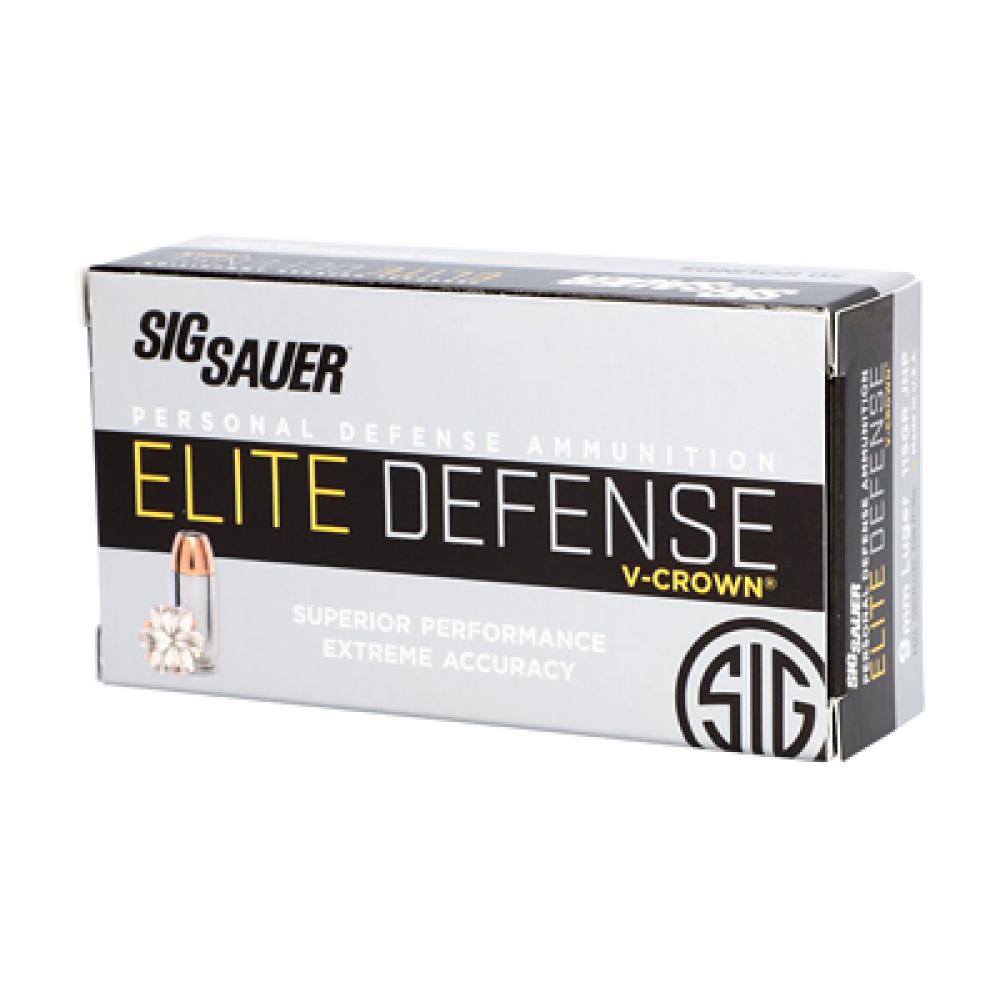 Sig Sauer Elite V-Crown Jacketed Hollow Point 9mm 115grain 50rds E9MMA2-50