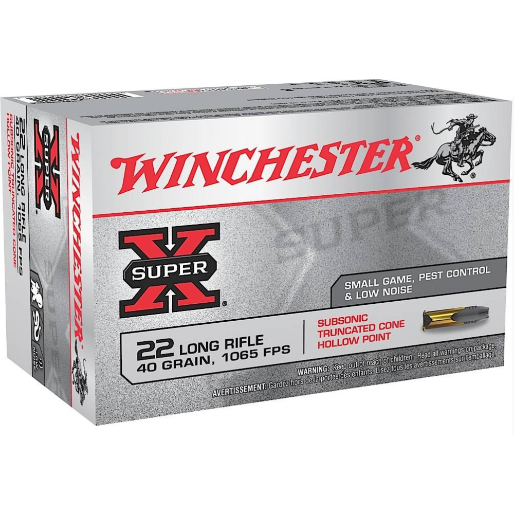 Winchester Ammo 22LR 40gr. Lead HP TC SUB