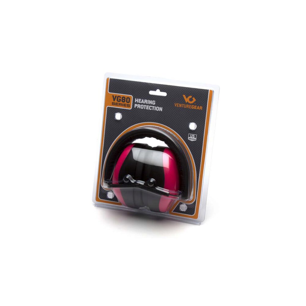 Pyramex VGPM8010PC Venture Gear V80 Muff Foam 26 dB 32 dB Over the Head Orange Pink/Black Adult 1 Pair