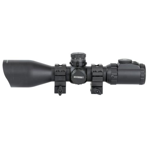 UTG, Accushot Precision Series Rifle Scope, 3-12X44, Illuminated Mil-Dot Reticle, EZ-TAP Rings