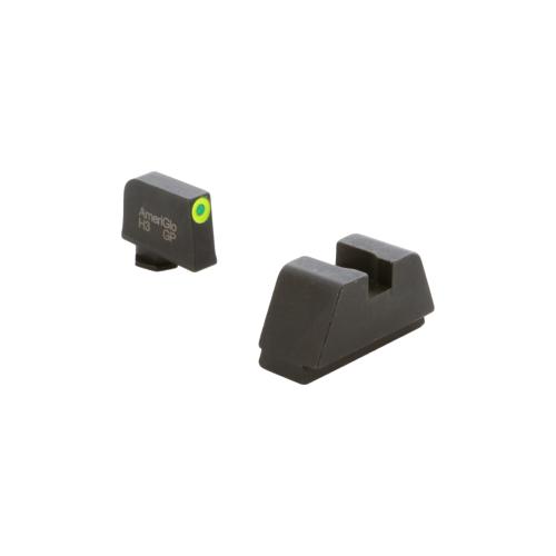 AMERIGLO, Sight Set for Glock, Optic Compatible, LumiGreen Outline, GL-611
