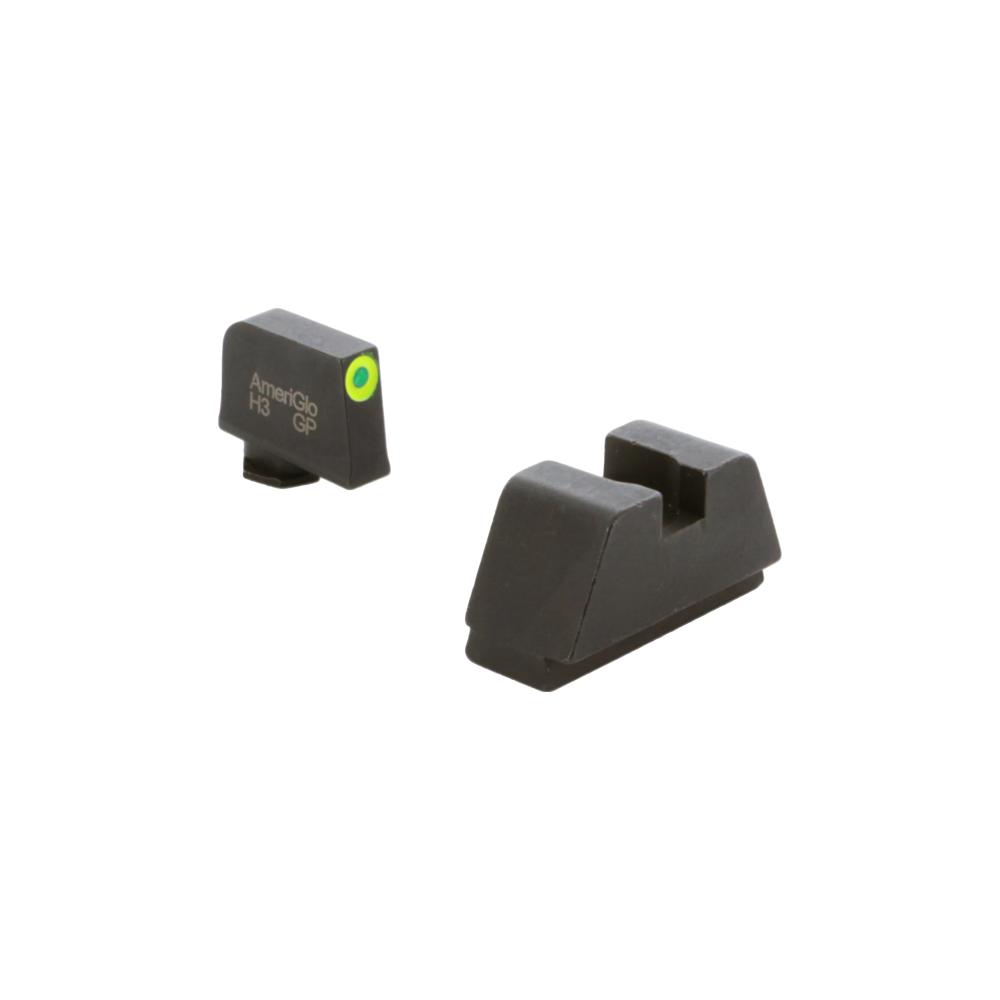AMERIGLO, Sight Set for Glock, Optic Compatible, LumiGreen Outline, GL-611