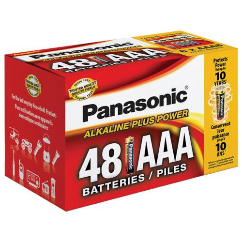 Panasonic Alkaline Size “AAA” Plus Power (48-Pack)