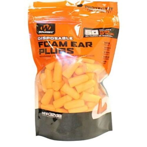 WALKERS EAR PLUGS SOFT FOAM 32dB 50-PAIR BAG