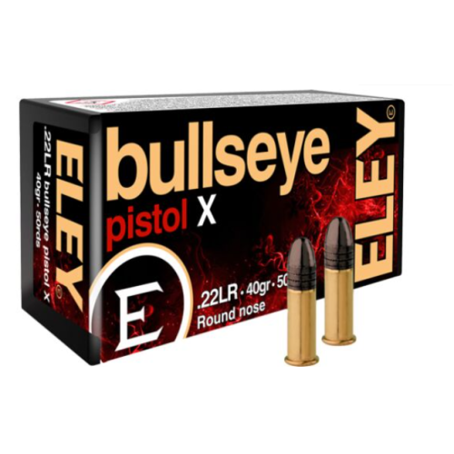 ELEY BULLSEYE PISTOL 22LR 40GR ROUND NOSE 50 PACK