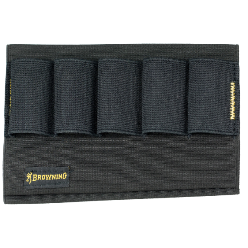 BROWNING ELASTIC STOCK OPTION — SHOTGUN BUTTSTOCK SHELL HOLDER — 5-ROUND — BLACK