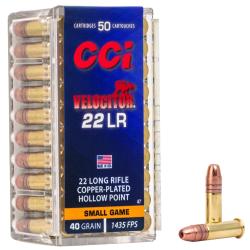 CCI Velocitor Rimfire 22 LR 40 gr Copper Plated Hollow Point