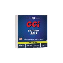 CCI Ammunition, Shotshell 22LR, 31 Grain, Shotshell #12, 20 Round
