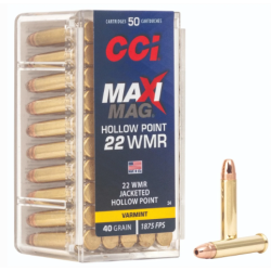 CCI Varmint/Small Game Maxi-Mag High Velocity 22 WMR 40GR JHP