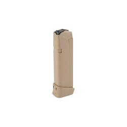 GLOCK, OEM Magazine, 9MM, 19 Rounds, For All Generations of G17/19X/34, Cardboard Style Packaging, Coyote Brown