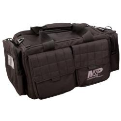 M&P Accessories 110023 Officer Tactical Range Bag made of Nylon with Black Finish, Accessory Pocket, Padded Ammo Bag, Carry Strap & Single Handgun Case 18 W x 10 H x 10 D Interior Dimensions