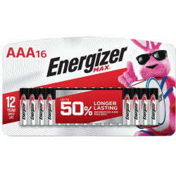 Energizer AAA Max Black/Silver 1.5V Alkaline Qty (16) Single Pack
