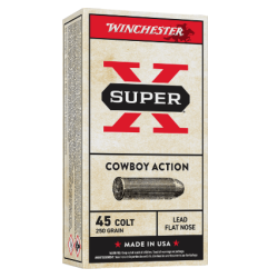 Winchester Ammo USA45CB Super X Cowboy Action 45Colt 250gr Lead Flat Nose 50 Per Box/10 Case