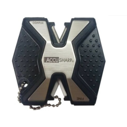 AccuSharp 017C Diamond Pro 2-Step Sharpener Hand Held Fine/Coarse Diamond, Ceramic Sharpener Black/White Aluminum