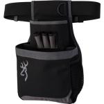 BROWNING FLASH SHELL POUCH — BLACK/GRAY — ADJUSTABLE BELT — SEMI-RIGID DIVIDER + (3) SHELL LOOPS + 25-ROUND BOX POCKET