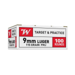 Winchester Target Handgun Ammunition 9mm Luger 115 gr. FMJ 1..