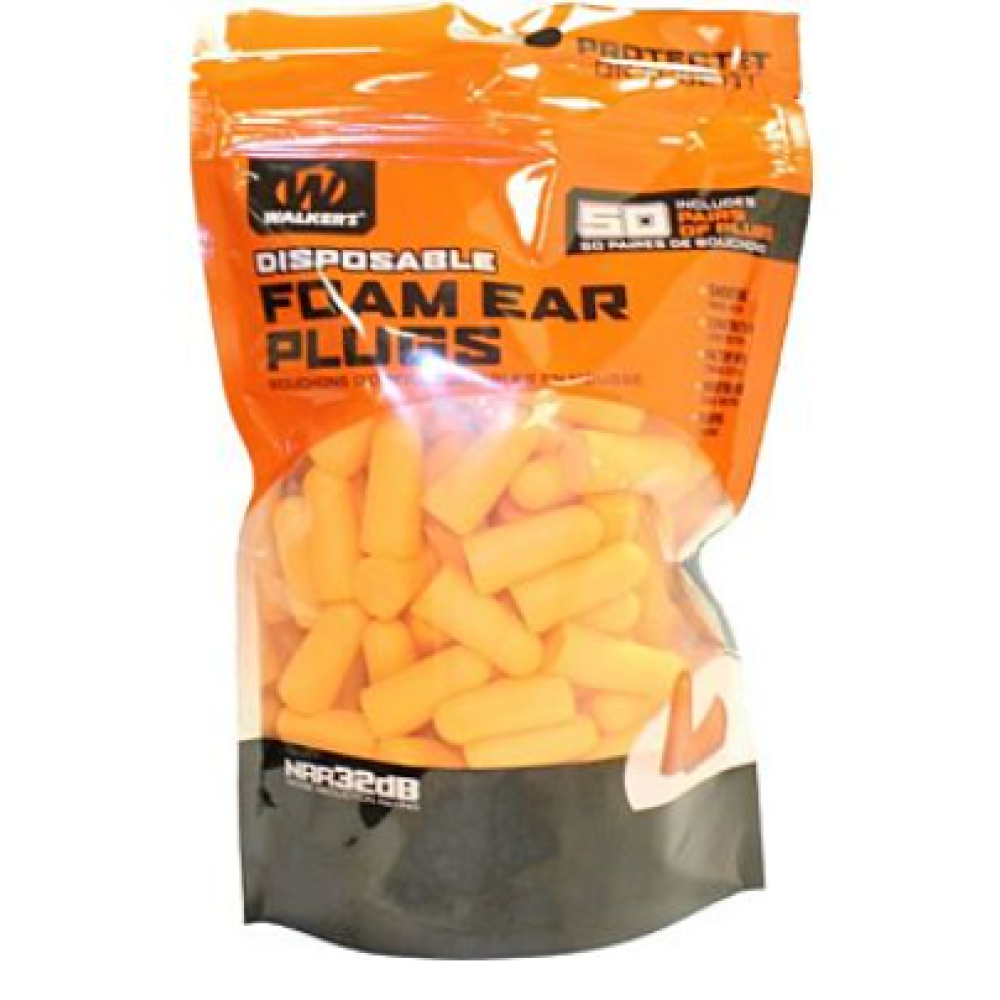 WALKERS EAR PLUGS SOFT FOAM 32dB 50-PAIR BAG