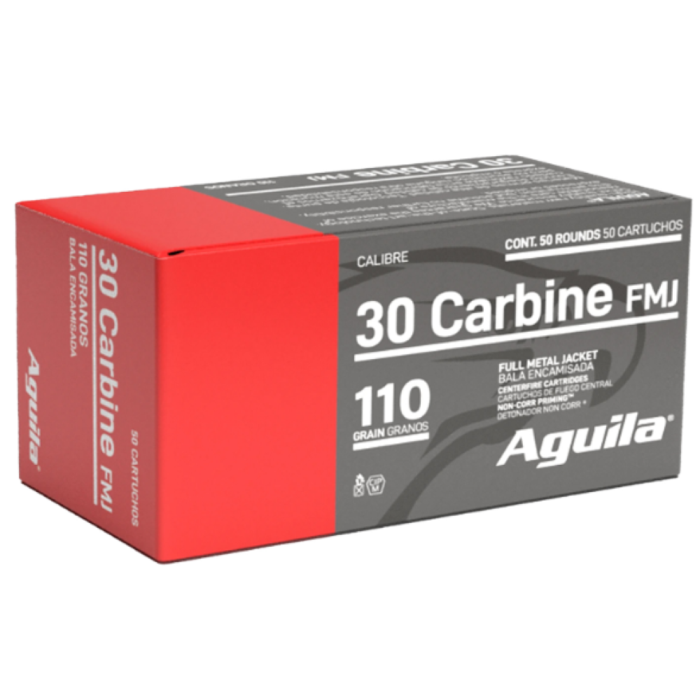 Aguila .30 Carbine Ammo — 110gr FMJ, 50-Round Box