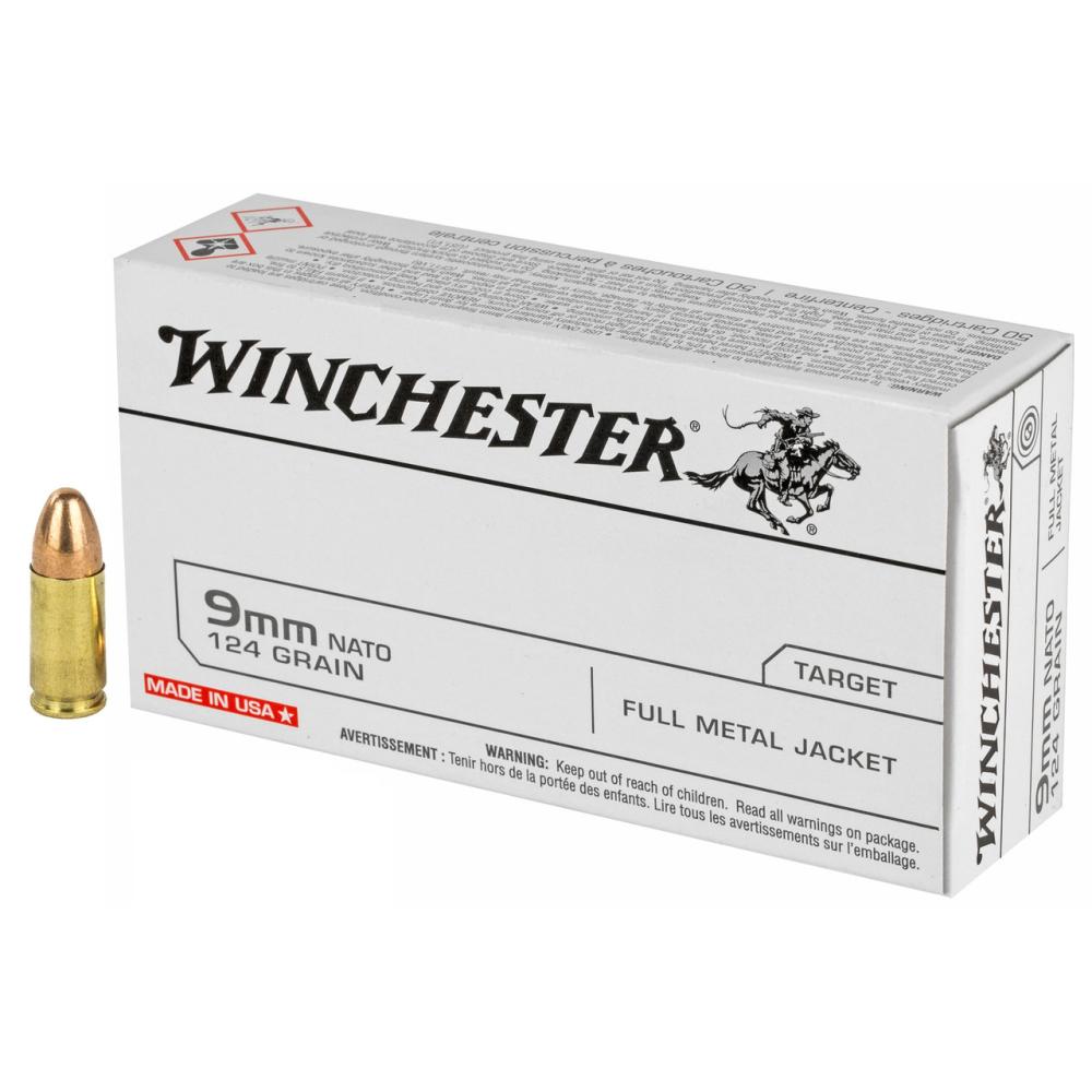 Winchester 9mm NATO 124gr Full Metal Jacket 50/Box