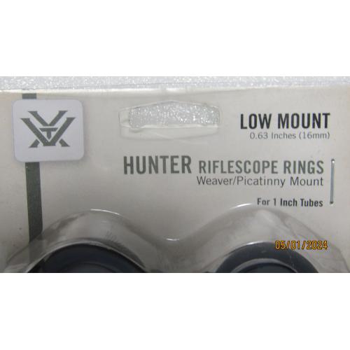 LOW MOUNT (16MM) HUNTER RIFLESCOPE RINGS WEAVER/PICATINNY MOUNT F