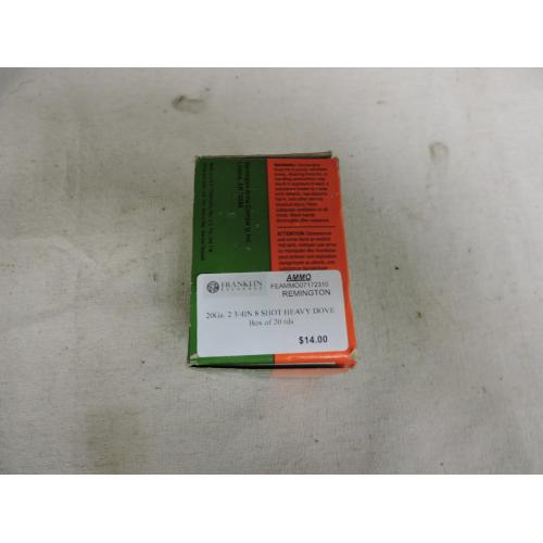 Remington 20Ga. 2 3/4IN 8 Shot Heavy Dove         Box of 25 rnds