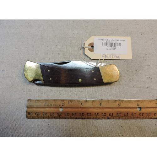 Vintage Ka-Bar USA 1189 Stainless Large folding single blade hunter