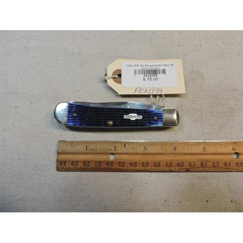 Case WR XX Pocket Knife Navy Blue Bone Trapper Item #2800 - (6254 SS) - Length Closed: 4 1/8 Inches