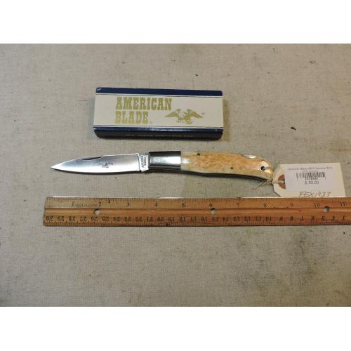 American Blade AB-5 Genuine Smooth Bone Stag Japan w/box