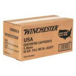 Winchester Ammo WM1931000 USA  5.56x45mm NATO 55 gr 3270 fps Full Metal Jacket (FMJ) 1000rds (Sold by Case)