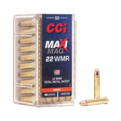 CCI 0023 Maxi-Mag Rimfire 22 WMR 40 gr Total Metal Jacket (TMJ) 50 Per Box/ 40 Cs