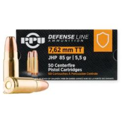 PPU PPD7T Defense  7.62x25mm Tokarev 85 gr Jacketed Hollow Point (JHP) 50 Per Box/ 10 Cs