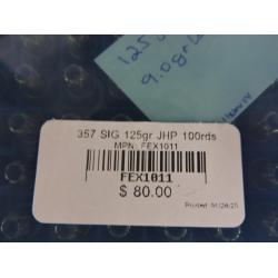 357 SIG 125gr JHP 100rds
