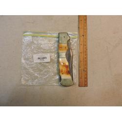 CUSTOM DAMASCUS BONE LOCKBACK POCKET KNIFE