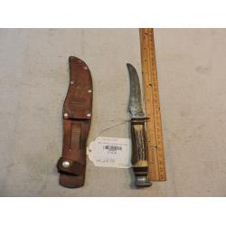 Stag Handle w/Leather Sheath